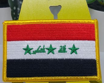 old Iraq Flag Patch morale patch - 2x3 Inches | takbir faith