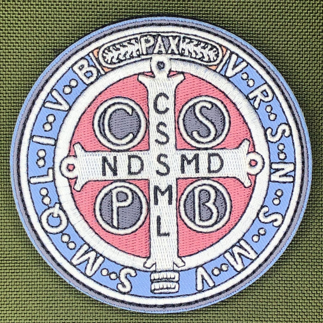 St. Benedict Medal Patch, Roman Catholic Cross Embroidery (3.5 Inch) - Etsy