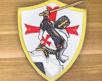 Knight Templar Tactical Patch Morale Cross Shield God Wills It Christian Church In This Sign we shall conquer Army Military War