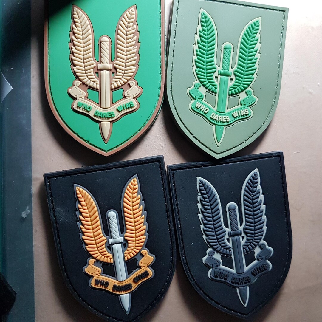 Who Dares Wins SAS Motivational Military PVC Patch Brown With Velcro - Foto 12