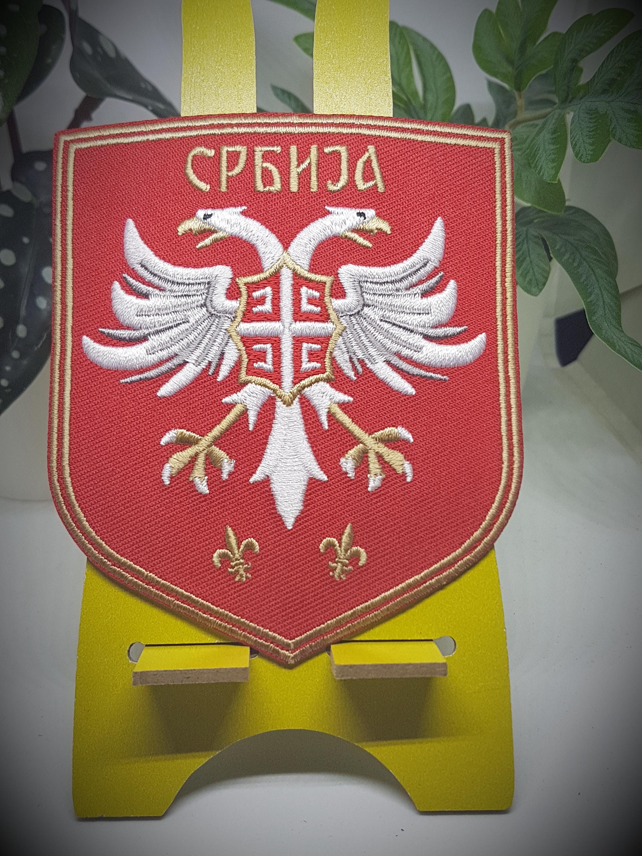Serbia Srbija flag Patch Jugoslavija fudbalski savez Federation dres Jersey nasivak emblem Orlovi Srpski ociloo 4s Kruna