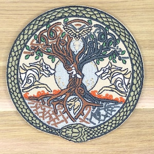 TREE OF LIFE Celtic religious patch morale boost tactical airsoft special forces meme Comics Wolf Fenrir Viking Snake Norse Jormungandr
