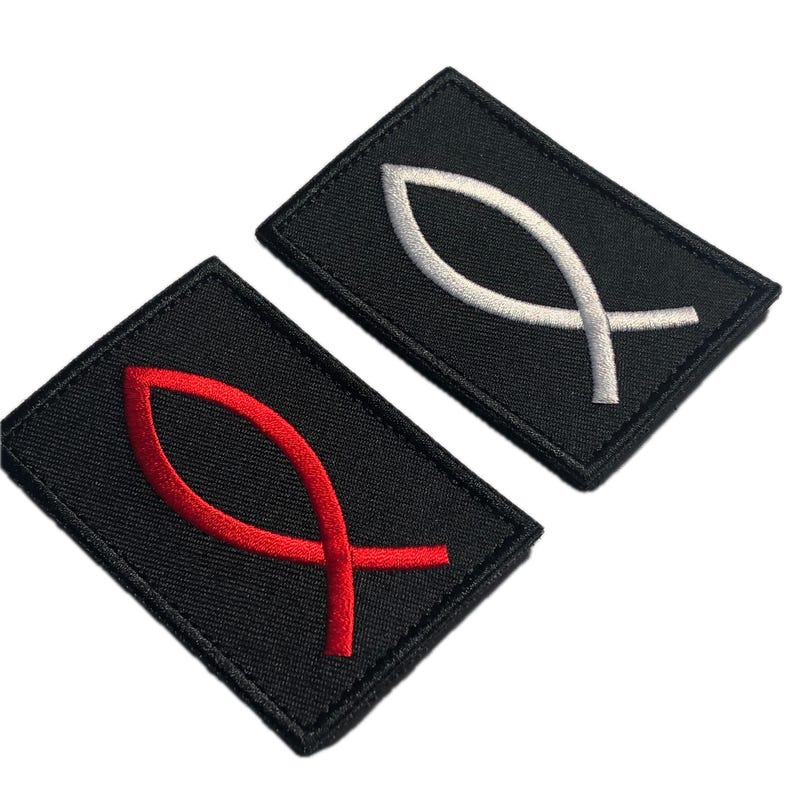 Jesus Fish Ichthys Patch - Secret Christian Symbol Morale Badge - Etsy