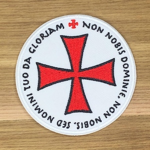 NON NOBIS DOMINIE Knights Templar Patch Morale Battle Flag Maltese Cross Tactical Deus Vult Christian Christ Crusader Sword Military