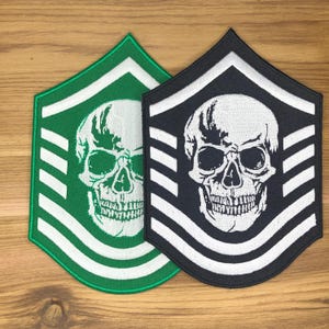 Master sergeant e-7 patch moraal gemene schedel in de topkwaliteit e7 us air force leger haaklus militair tactisch airsoft glow in dark sgt.