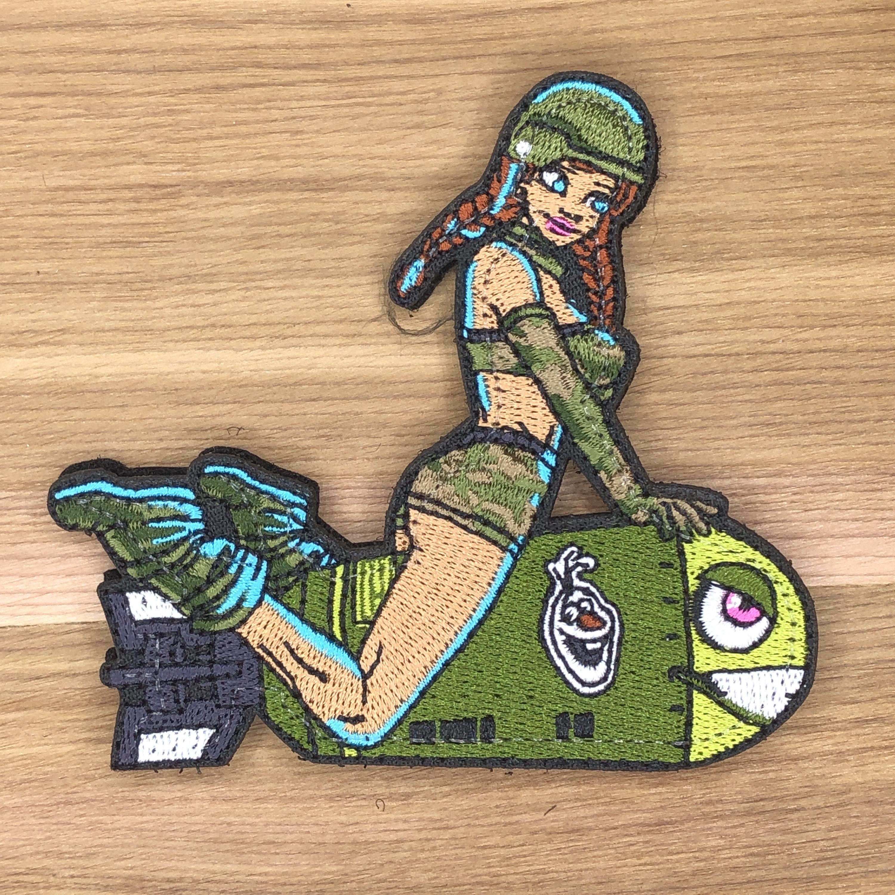 Sexy Girl Riding Bomb Patch - Pinup Bomber Girl Morale Badge - Etsy