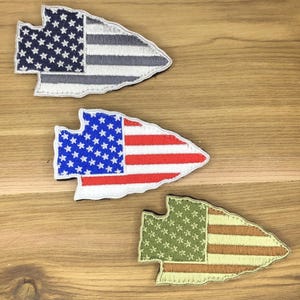 Patch pijlpunt Amerikaanse vlag, militaire tactische badge (3 x 2 inch)