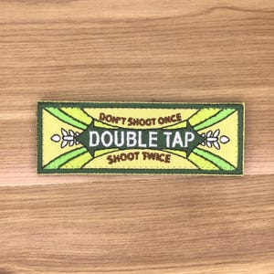 Double tap  embroidered tactical patch morale chewing gum meme army airsoft