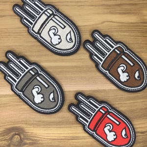 Angry silver flying lead morale tactical patch subdued hook and loop or iron on fastener army military brown meme - bag ifak vest