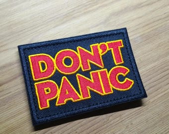 Don&#39;t PANIC Hitchhiker Galaxy  patch morale boost tactical airsoft special forces team  funny meme