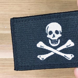 Jolly Roger Flag Patch morale tactical Movie Prop Display Cosplay Pirates Skull and Bones Calico Jack Totenkopf Crossbones Liberty of Death image 8