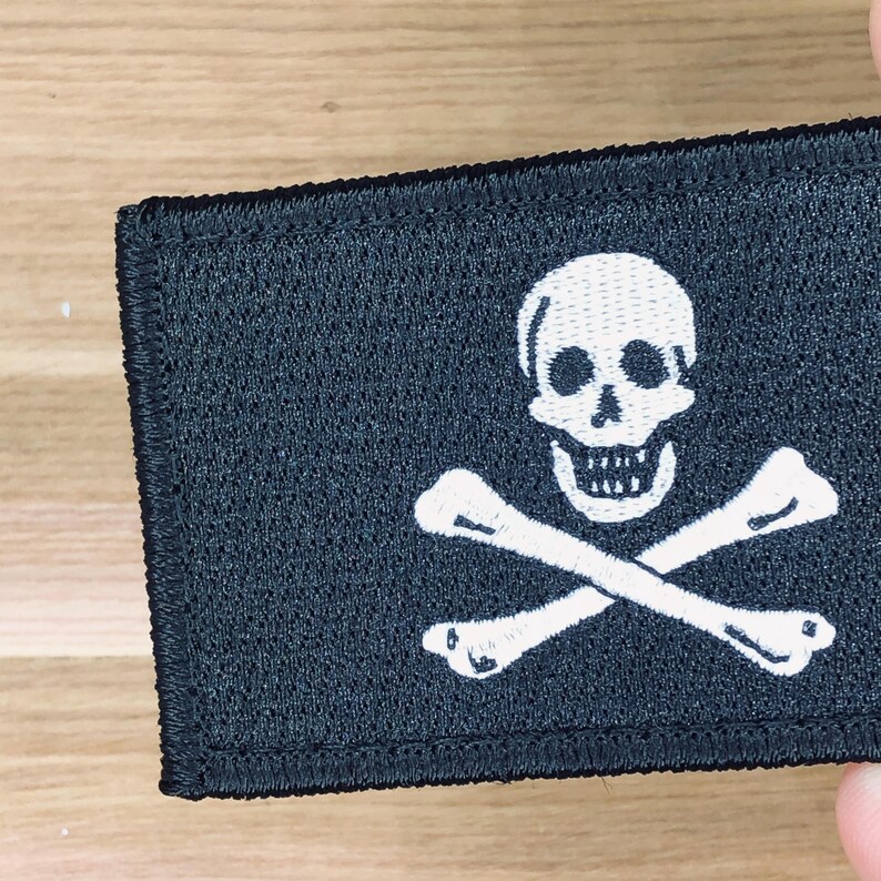 Jolly Roger Flag Patch morale tactical Movie Prop Display Cosplay Pirates Skull and Bones Calico Jack Totenkopf Crossbones Liberty of Death image 8