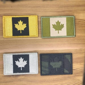 Metallic Gold CANADA Kanadische Kanada Flagge Schulter Patch Stimmungsauftrieb Tarnmuster Heeresuniform Tasche Maple Leaf True North Stickerei
