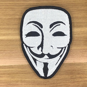 Anonymous Mask Flag Patch, Tactical Morale Embroidery (3x2)
