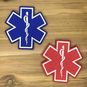 EMS Star of Life Patch, EMT Medic Caduceus, Hook and Loop