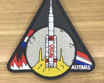black Artemis Program Patch  EmbroideredPatch Morale Badge Astronaut Space Suit Souvenir Emblem rocket astronaut