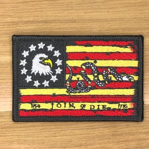 Revolutionary Flag Patch 1754 - Join or Die Eagle Morale