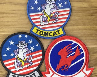 1980年代のヴィンテージF14トムキャット刺繍パッチアメリカ海軍戦闘機