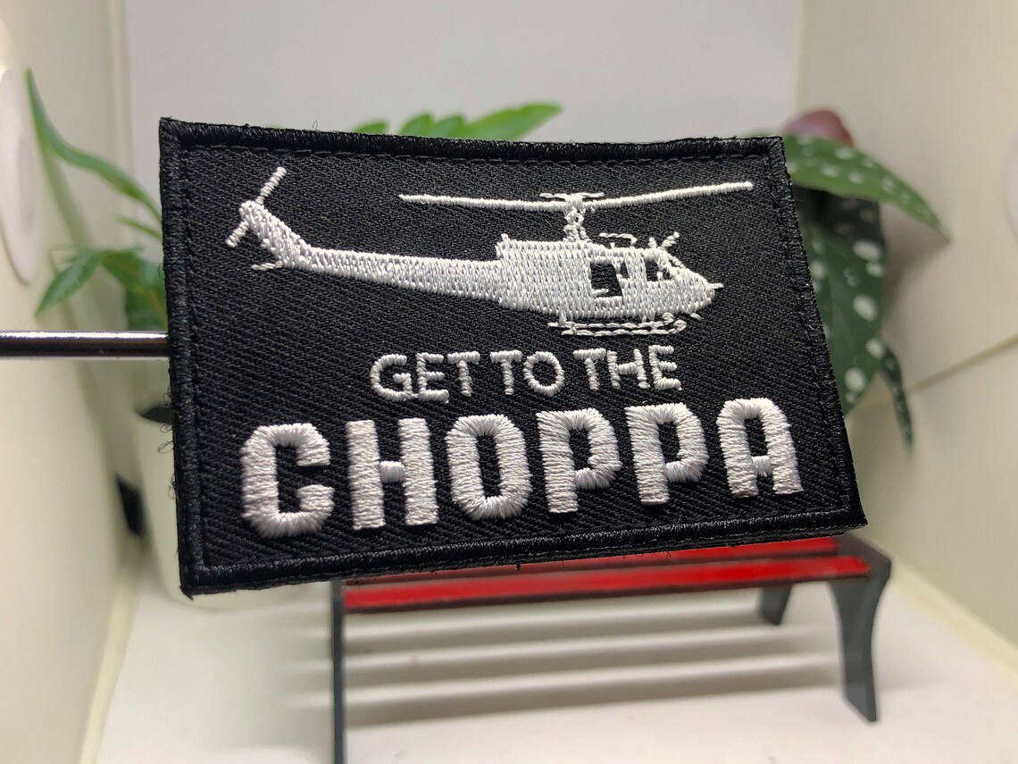 Get to Da Choppa! Arnold Predator Movie Patch [Iron on Sew Get to Da Choppa! Arnold Predator Movie Patch [Iron on Sew