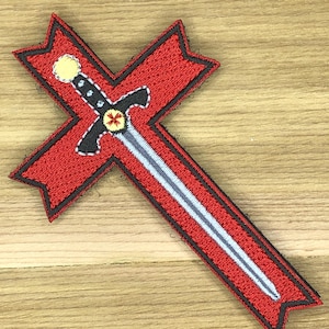 Red Cross Sword Crusader Patch, Tactical Morale Applique