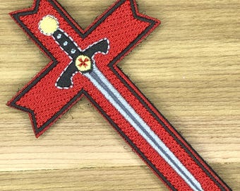 Red Cross Sword Crusader Patch, Tactical Morale Applique