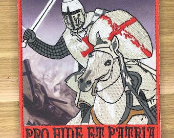 Pro Fide Et Patria Patch - Crusader Templar Cross Morale Badge