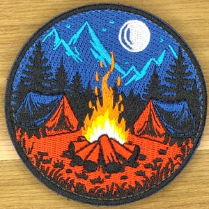 Adventure Patch Morale Tactical badge camping trail night fire log
