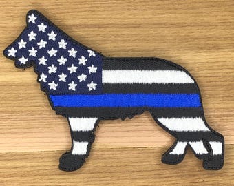 Tbl k9 gsd  dog paw canine black swat cut patch usa morale star stripes police america law enforcement cop order uniform tactical bag blue