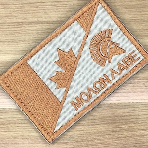 MOLON LABE CANADA Canadian Canada flag shoulder patch morale boost tactical operator army uniform bag maple leaf true north embroidery cop