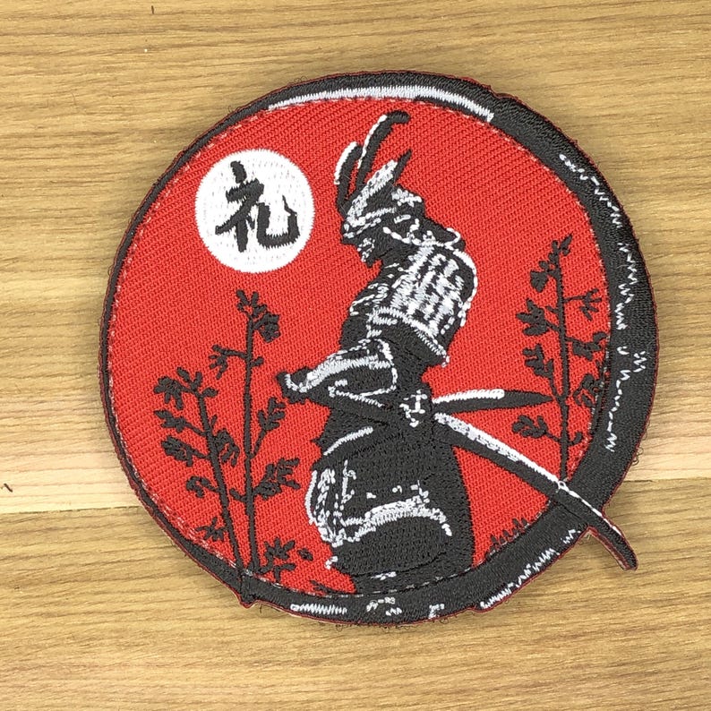 Rei Respect Patch - Samurai Kanji Bushido Morale Badge Red