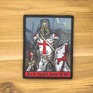 Put on Full Armor of God Patch - Crusader Templar Morale Badge