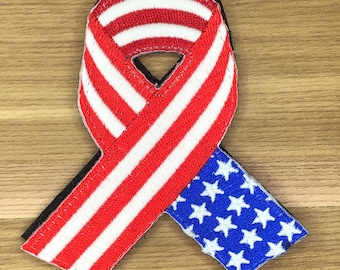 USA Flag Awareness Ribbon Patch: Glow in the Dark, Tactical Morale