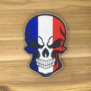 France Drapeau français casque spartiate yeux méchants écusson tricolore pour remonter le moral de l'opérateur tactique boucle sac pour uniforme de l'armée grec