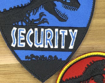 SECURITY Park Patch Moraal Dinosaurus Eiland Themapark Film Tyrannosaurus, Pterosaurus Prop - Kostuumuniform Cosplay - Klittenband blauw