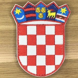 Kroatische Flagge Crest Patch - Taktische Moral Nasivak (6,5 x 5 cm) grb Hrvatske Sahovnica