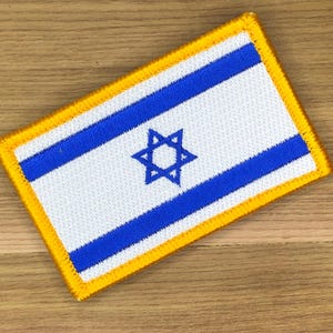 Israel Flag Patch, Star of David Badge - Iron On/Hook and Loop Izrael jewish jude