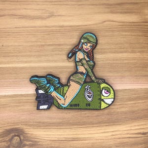 Sexy Girl Riding Bomb Patch - Pinup Bomber Girl Morale Badge - Etsy