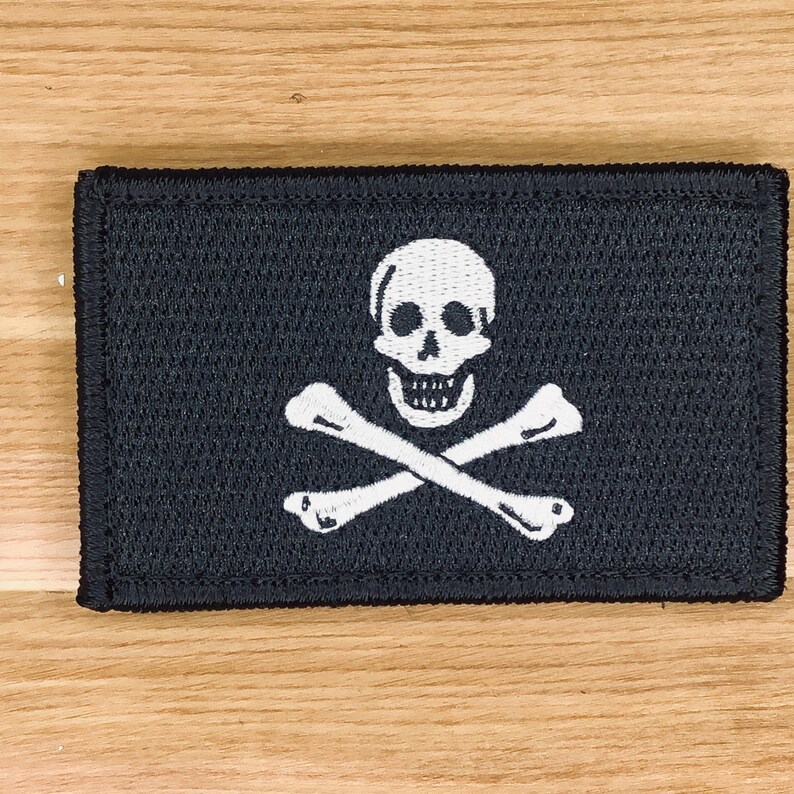 Jolly Roger Flag Patch morale tactical Movie Prop Display Cosplay Pirates Skull and Bones Calico Jack Totenkopf Crossbones Liberty of Death image 7