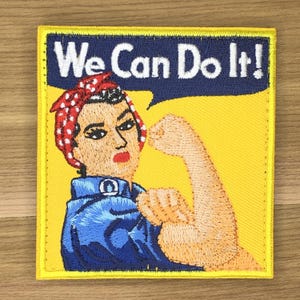 We can do it poster patch morale tactical woman workforce power funny meme ww2 strong arm feminism american history Rosie the riveter