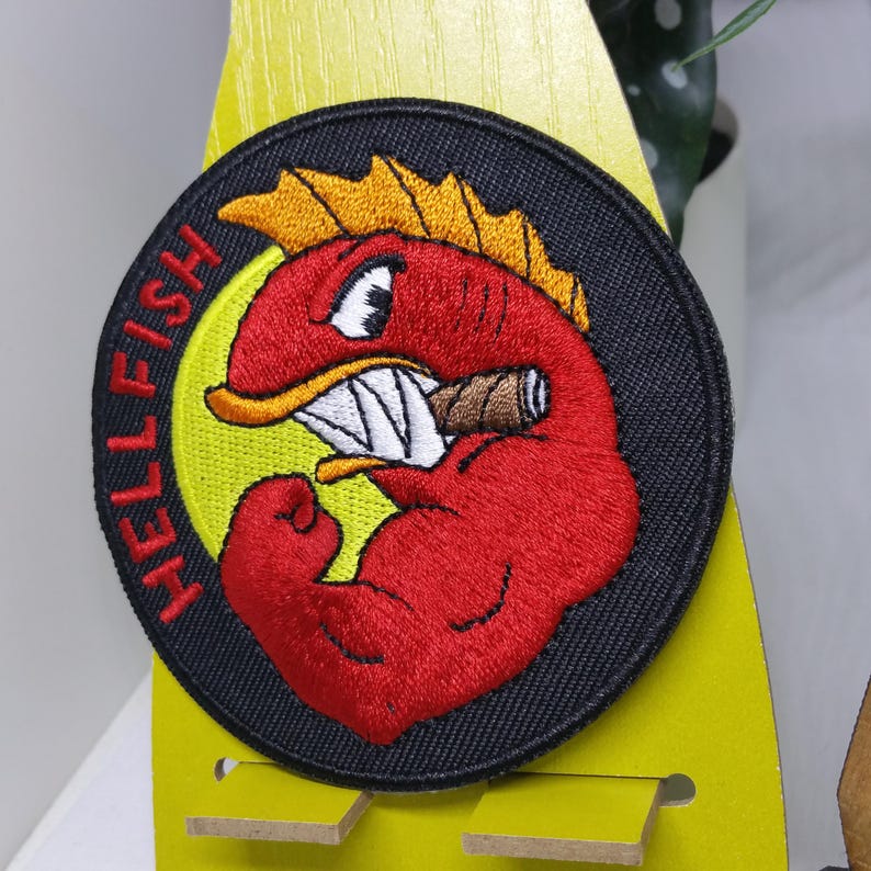 The HELLFISH Hell Fish Patch Morale Tactical Badge Force Army Fictional ...