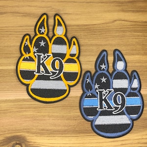 Blue Line Orange SAR K9 Paw Patch - Dog Vest Morale Badge