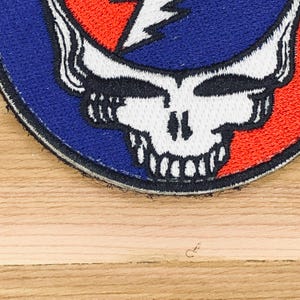 Steal Your Face Patch Morale iron on or hook and loop music band Grateful rock Band Deadheads