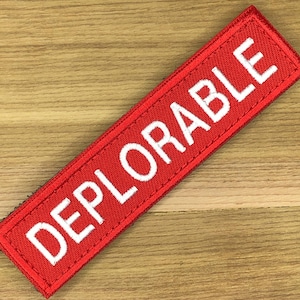 Pestaña roja Deplorable partidario de Trump Parche moral Hagamos que Estados Unidos vuelva a ser grande Presidente de EE. UU. Hillary Clinton táctico