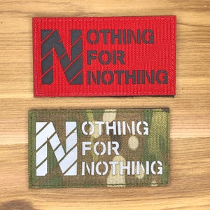 NOTHING for NOTHING Lasercut Morale Tactical Patch laser cut infra red reflective