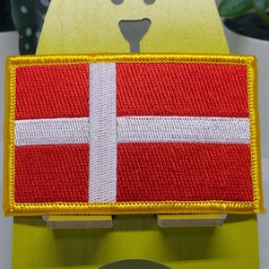 Danmark Flag Denmark Danish shoulder patch morale boost tactical operator hook loop army uniform bag evil smile nordic Dannebrog