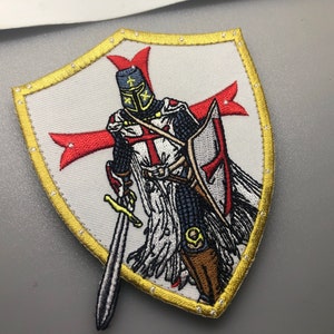 Knight Templar Tactical Patch Morale Cross Shield God Wills It Christian Church In This Sign we shall conquer Army Military War