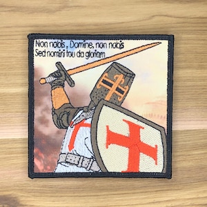 Non Nobis Domine Patch - Templar Knights Crusader Morale badge