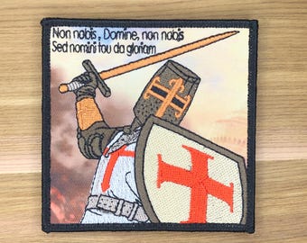 Non Nobis Domine Patch - Templar Knights Crusader Morale badge