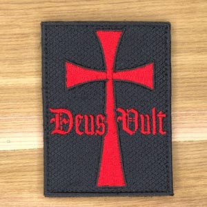 Parche de Cruzado de Deus Vult - Parche de Moral de los Caballeros Templarios
