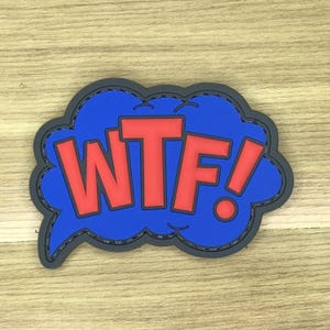 PVC WTF What The F*ck Cartoon Pop Comic USA gilet equipaggiamento Airsoft foro proiettile citazione toppa verde tattica morale